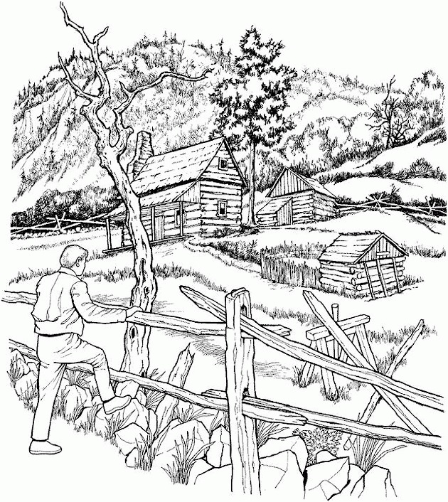 coloring page of the outdoors 