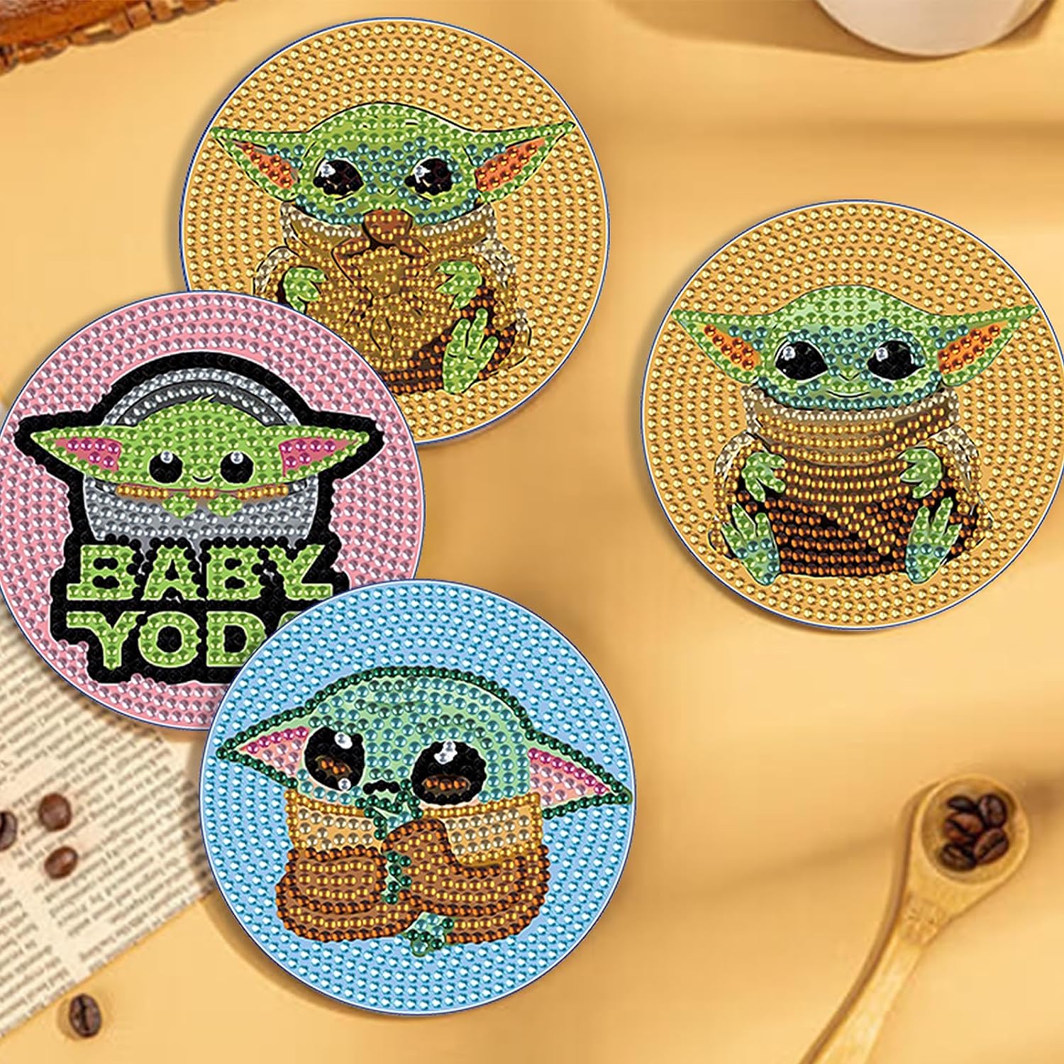 baby yoda coasters