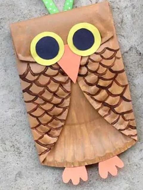 Paper Plate Owl 