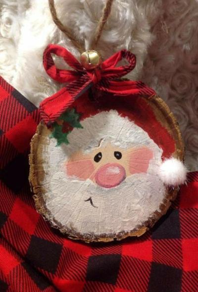 painted wood ornament