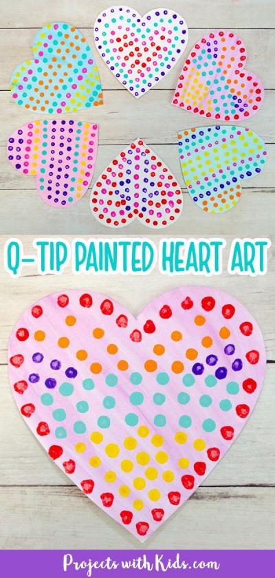 qtip painted hearts