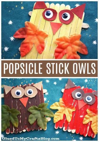 Popsicle Stick Owls image