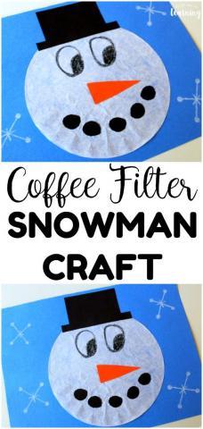 coffee filter snowman image