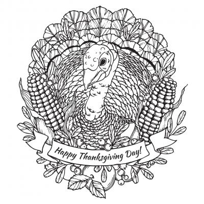 picture of a turkey coloring sheet 