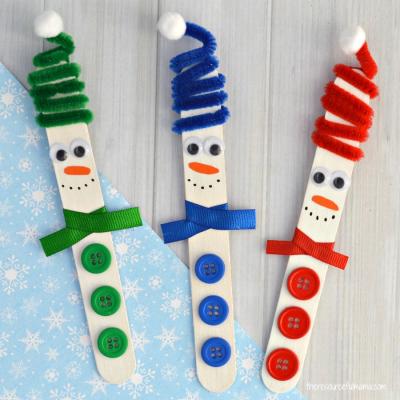 Popsicle Stick Snowmen