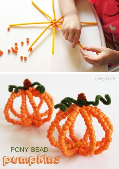 pony bead pumpkins