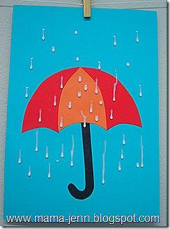 Umbrella, with glue drops.