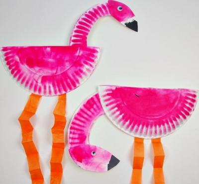 Paper Plate Flamingo 
