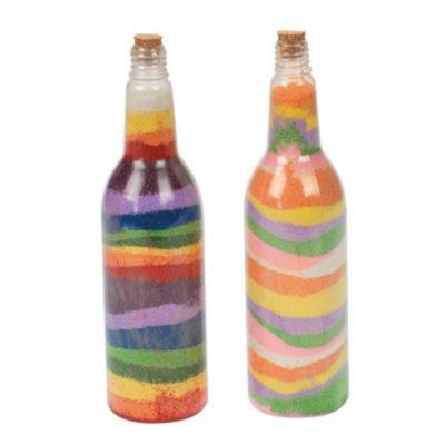 BOTTLES FILLED WITH COLORED SAND