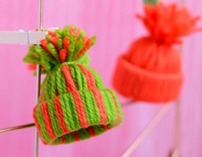 yarn hat ornament 